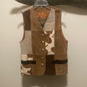 Suede and cowhide vest Cowgirl Western